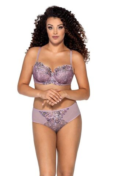 Бюстгальтер на косточках с чашками plus size на поролоне (Размер: 100E) (Цвет: сиреневый)