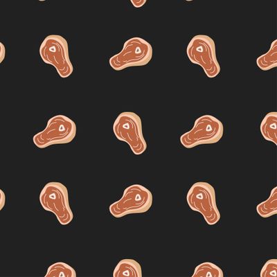 seamless pattern steaks  against a black background