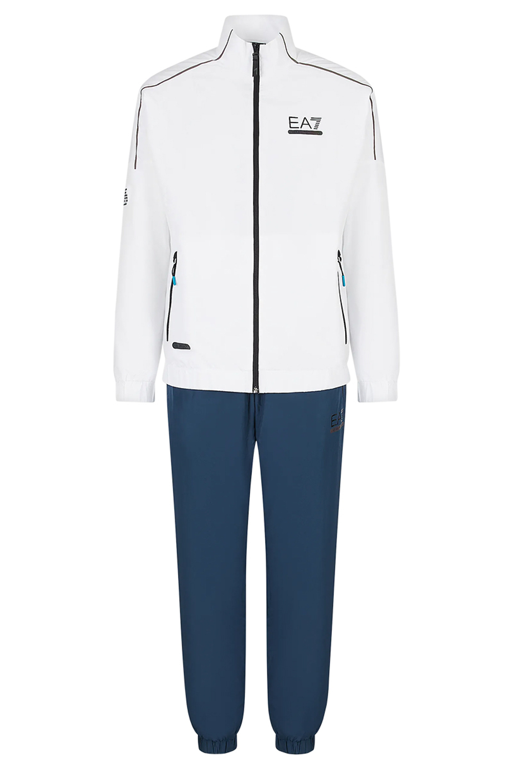 Для мужчин Костюм теннисный EA7 Man Woven Tracksuit - white/light blue