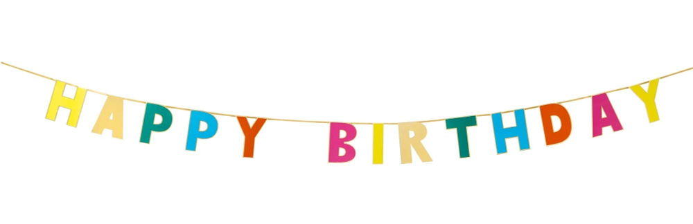 Гирлянда "Happy Birthday" 3м (цветная)