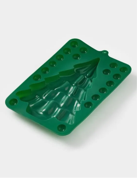 Форма для выпечки "Ёлка с шарами" 22х14см, цв.зеленый