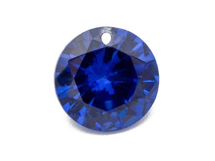 Подвеска Круглая 8мм, циркон Blue