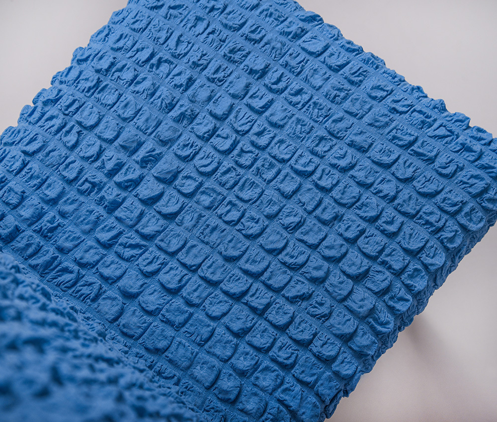 Чехол на стул без оборки со спинкой, цвет Голубой, Набор 2 шт.