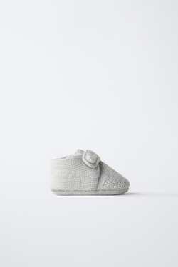 ZARA ВЯЗАНЫЕ САПОГИ, БЕЛЫЙ ЛЕДЯНОЙ