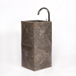Раковина напольная из мрамора Square Acak Grey RN-01701 (50*50*90 см)