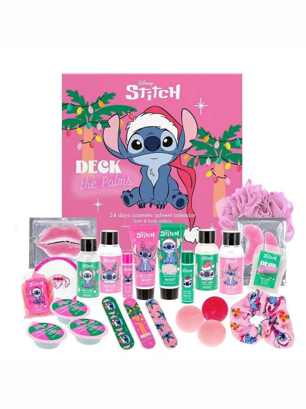 Адвент-календарь 2025 Стич, эксклюзивные бьюти-сюрпризы для лица и тела, косметика для всех типов кожи