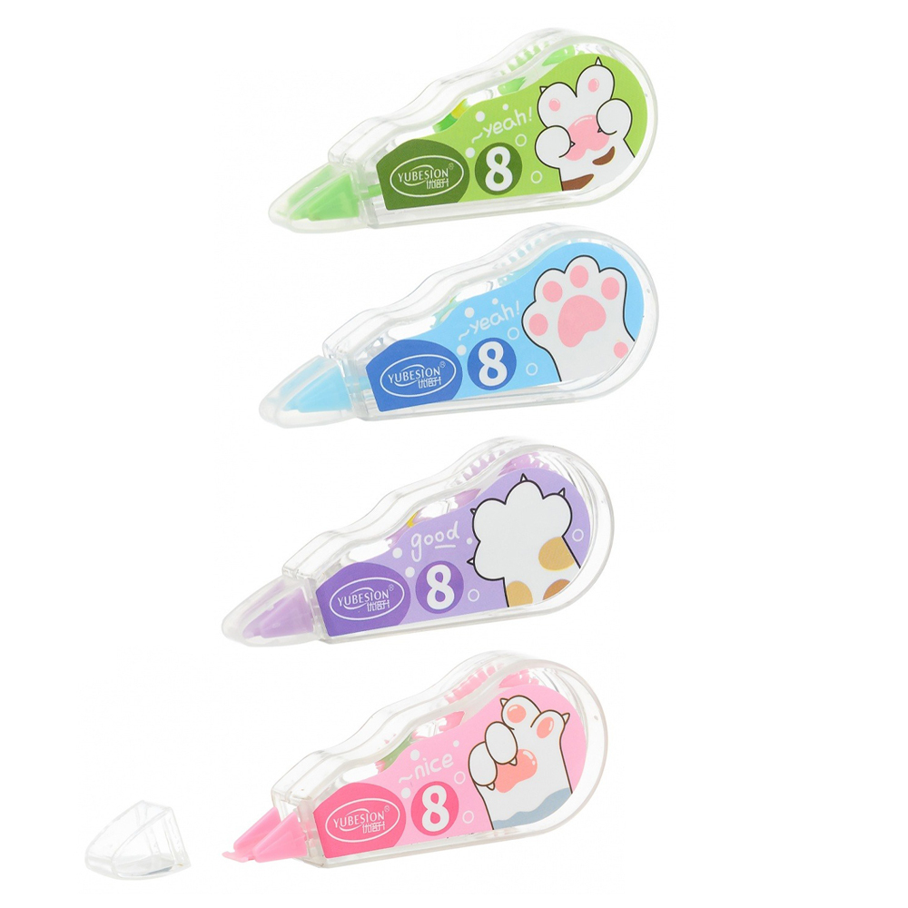 Корректирующая лента Basir, длина 5м, серия "Лапки", 4 шт