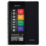 Тетрадь А4 120 л. BRAUBERG "Metropolis", спираль пластиковая, клетка, обложка пластик, ЧЕРНЫЙ, 404740