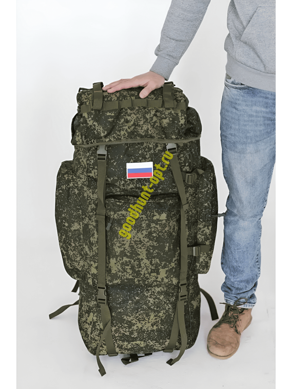 Тактический военный походный каркасный рюкзак 100 л Пиксель