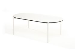 "Диего" журнальный стол из HPL 120х60 H40, каркас белый муар, цвет "молочный"