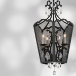 744157 Люстра CASTELLO 5х40W E14 ЧЕРНЫЙ/ЗОЛОТО