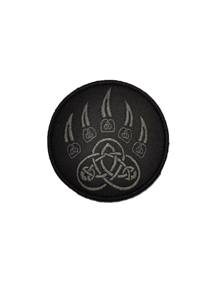 Патч лапа Велеса медведь (черно-серый)