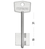 Заготовка сувальдного ключа 10663 GRN7D Герион-мини кор. Шир.(Конаково)