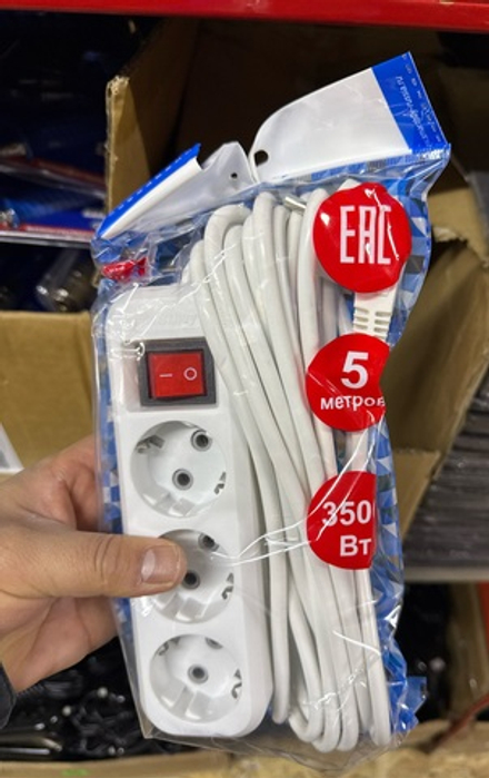 Удлинитель смартбай 5м с/з с выключателем