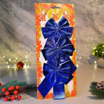 Бант рождественский 3шт 9см "Синий шик"