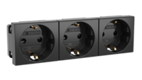 Тройная розетка Viva черная