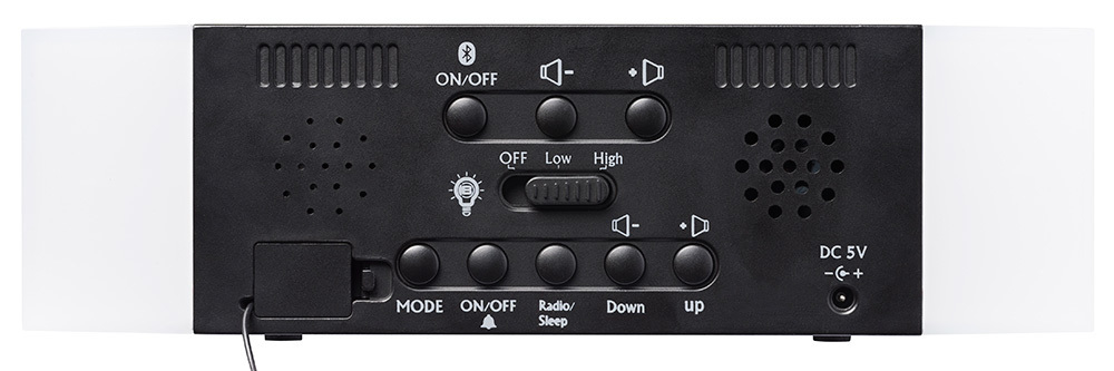 Радио с будильником и термометром Bresser MyTime Sunrise Bluetooth, черное