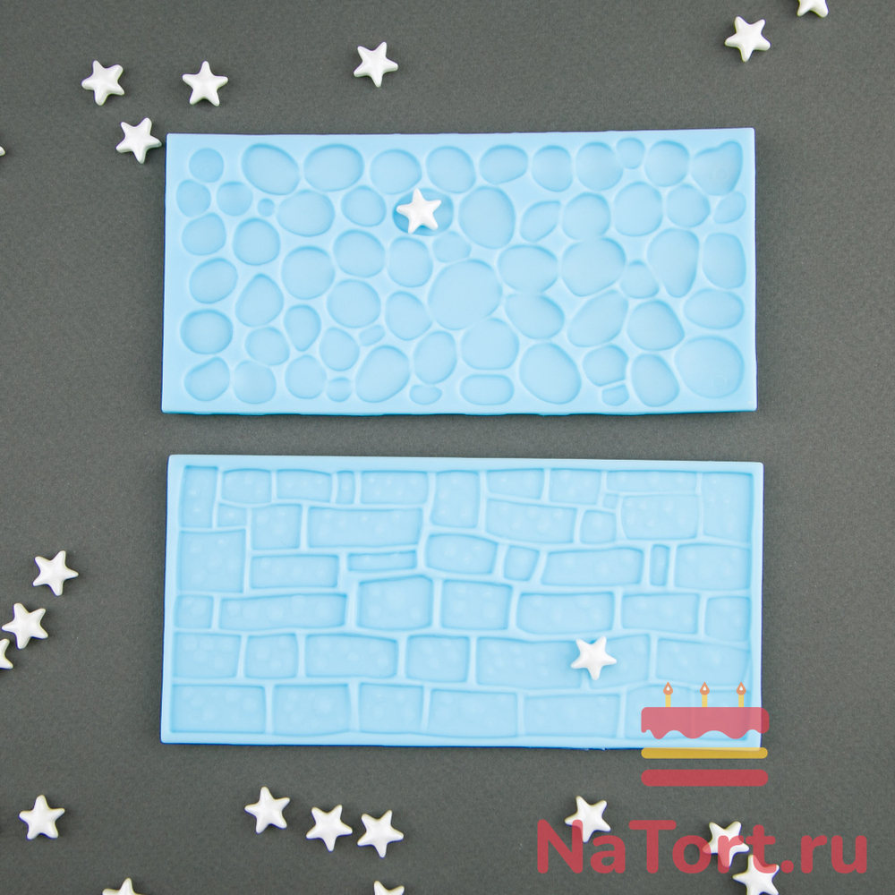 Набор оттисков для мастики и шоколада «Дорога и камень» 2 шт