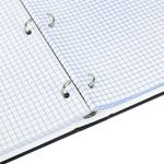 Тетрадь на кольцах БОЛЬШАЯ А4, 215х305 мм, 100 л., твердый картон, клетка, BRAUBERG, "Minimal black", 405408