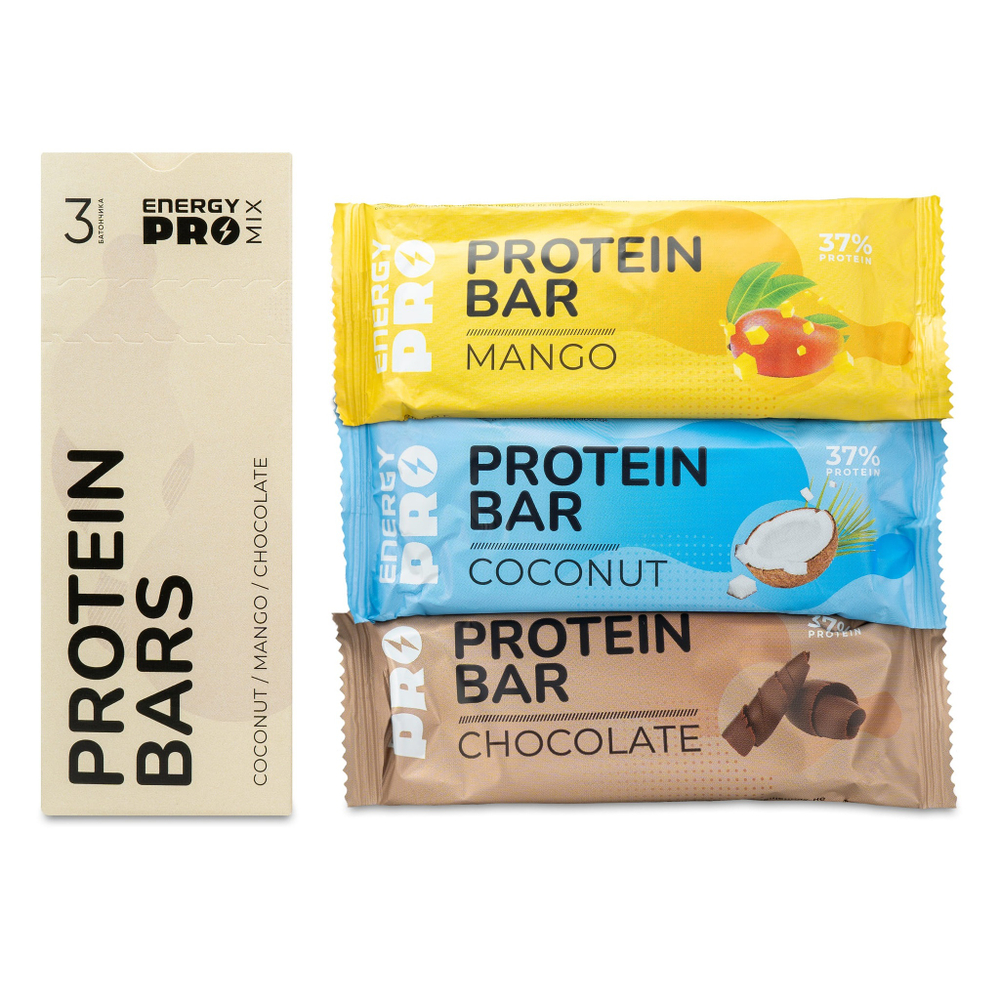 Energy PRO Протеиновые батончики Mix: "Шоколад", "Кокос", "Манго"