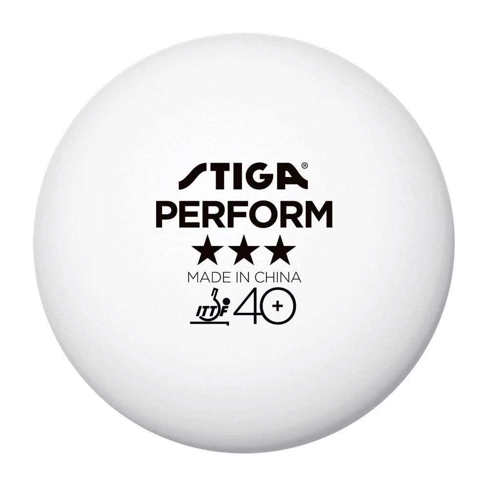 Мяч для наст. тенниса Stiga Perform 3***, 40+, 520-05,  пластик, ITTF Appr., уп.6 шт, бел