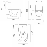 Унитаз-компакт "Кама" комфорт (кос, нижн, 1кн.арм.AlcaPlast/Oliveira, сид.т/пласт М/ЛИФТ) (Sanita)