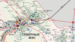«Карта-схема Электрических сетей 1150-500-220-110кВ ЕЭС Республики Казахстан» (150*230 см) 2025 год