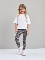 Детские леггинсы дЛГ-21/черный-бежабстракция