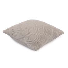 Подушка из хлопка рельефной вязки светло-серого цвета из коллекции Essential, 45х45 см