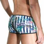 Мужские трусы хипсы синий микс с черной окантовкой Cosmos Colors FR30_BG