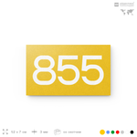 Номер на дверь 855, табличка на дверь для офиса, квартиры, кабинета, аудитории, склада, желтая 120х70 мм, Айдентика Технолоджи