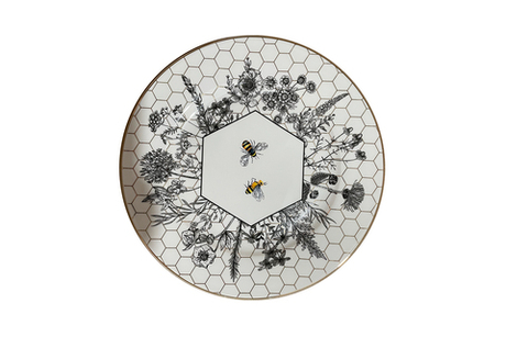 Тарелка закусочная 19.5см Garda Decor Honeycomb пчелки