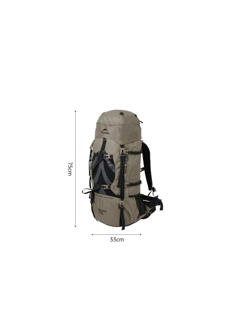 Рюкзак туристический Naturehike 70 л, коричневый