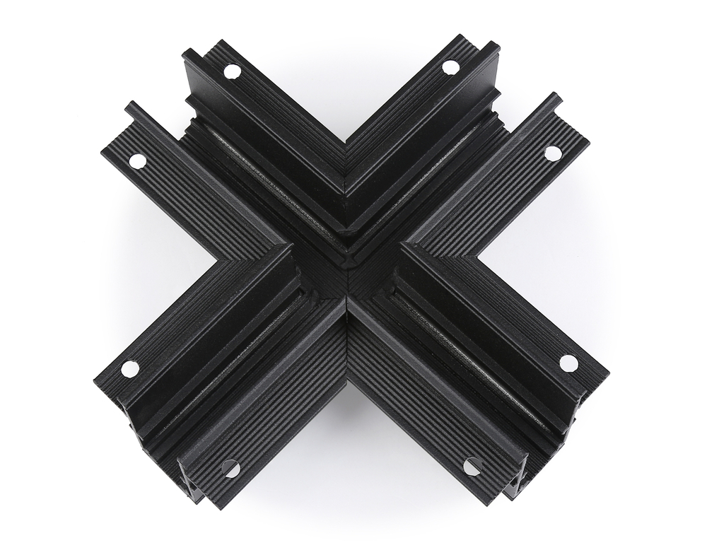 Коннектор х-образный для встраиваемого шинопровода Magnetic GL3358 BK черный 170*170*46,8