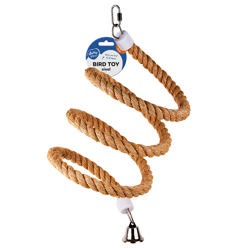 DUVO+ Игрушка для птиц сизалевая "Верёвочная спираль", бежевая, M, 97х21х21см (Бельгия)!!