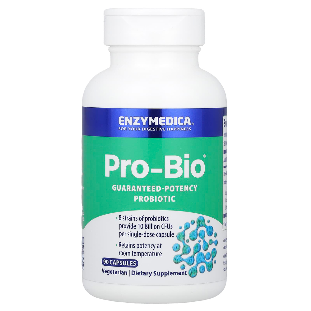 Enzymedica, Pro-Bio, пробиотик гарантированного действия, 90 капсул