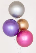 Шар (18"/46 см) Сфера 3D, Deco Bubble, Фиолетовый, Хром