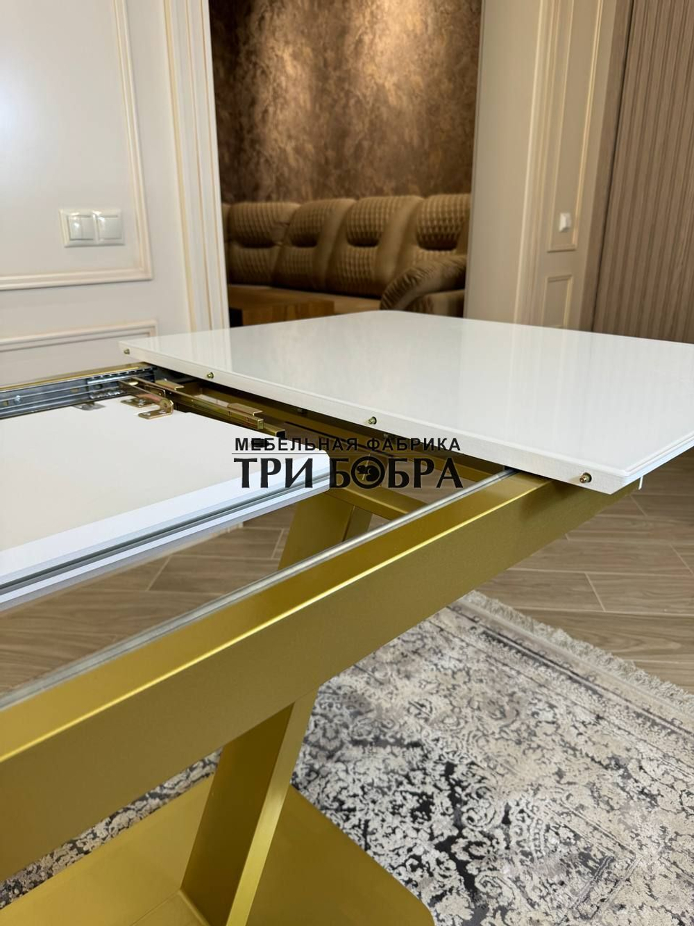 Кухонный раздвижной стол "Леон", белый