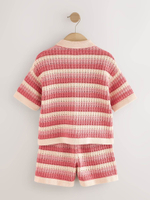 Рубашка с коротким рукавом и шорты в комплекте для девочки Next AB7-184, Розовый