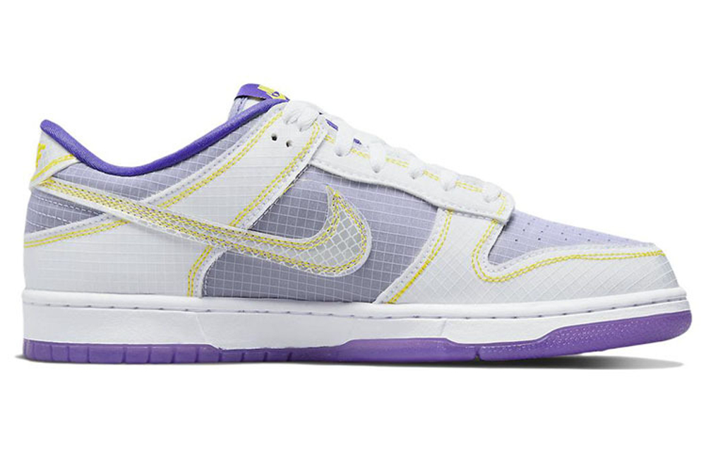 Union x Nike Dunk Low LA "Court Purple" Vintage Anti-Slip Lightweight Low Panel Shoes White Purple