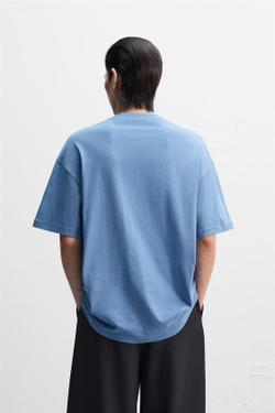 ZARА X NANUSHKA ФУТБОЛКА С ПРИНТОМ, СИНИЙ