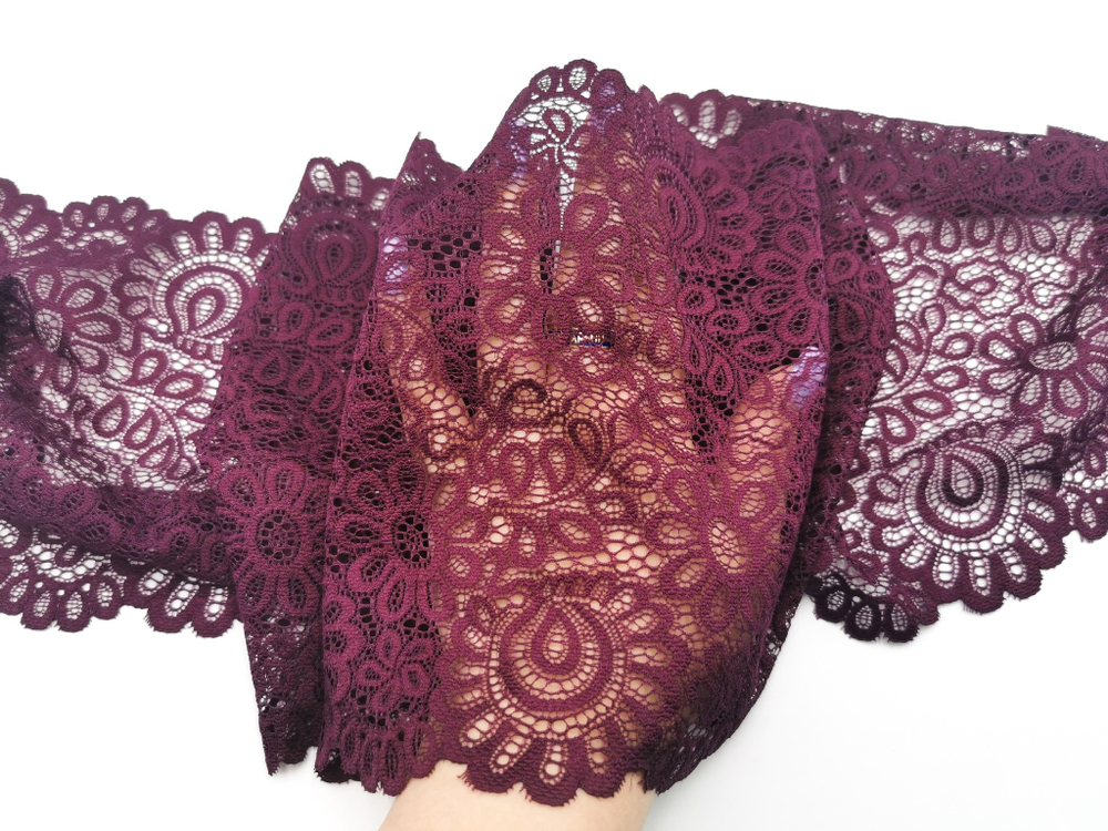 Эластичное кружево, слива, 20 см, (Арт: EK-2764), м