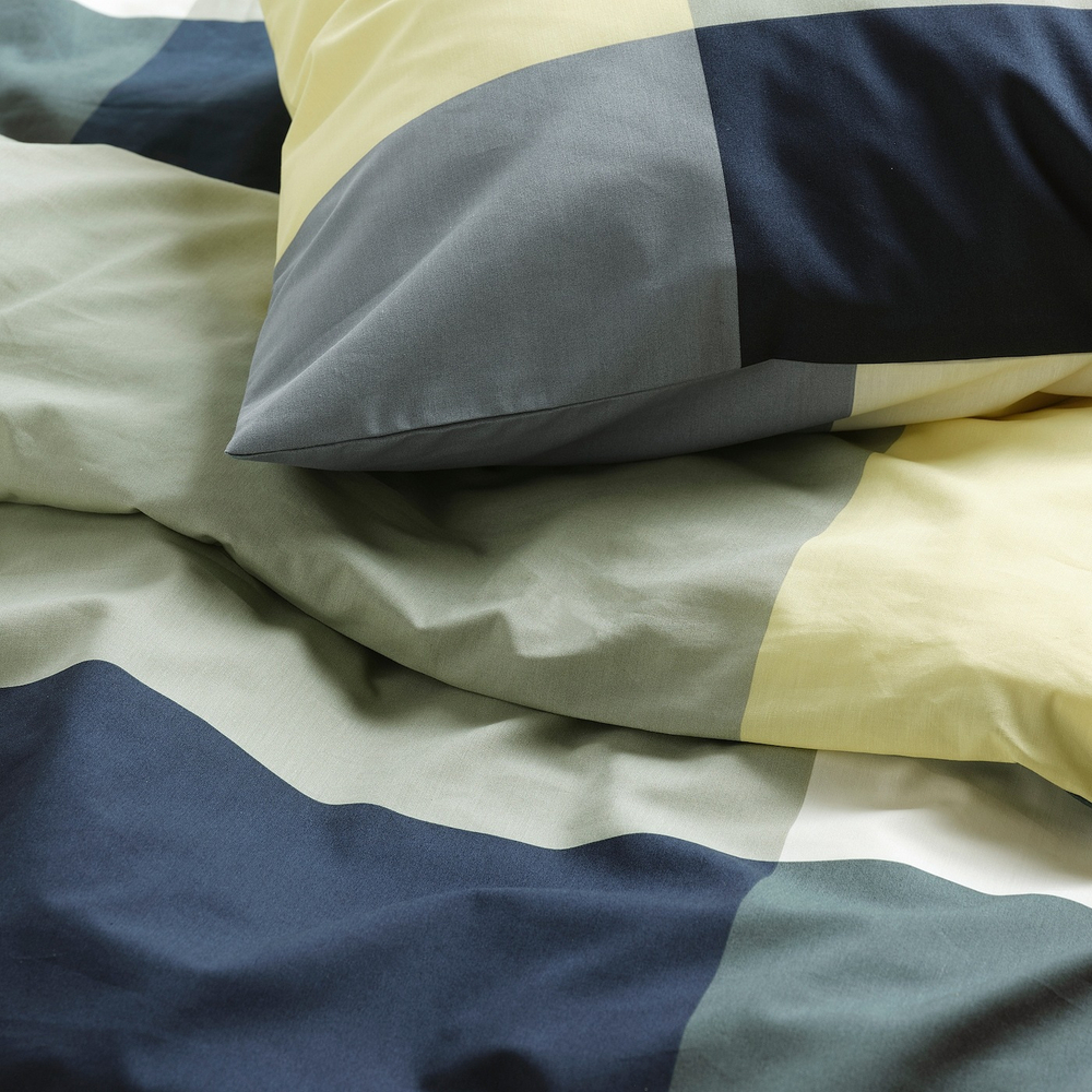 IKEA BRUNKRISSLA  (ИКЕА БРУНКРИССЛА)  -  Пододеяльник и наволочка, зеленый/мультиколор, 150x200/50x60 см