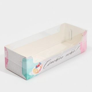 Коробка цветная с прозрачной крышкой 