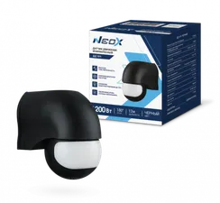 Датчик движения инфракрасный ДД 10Ч 1200Вт 180 гр. 12м IP44 черный NEOX