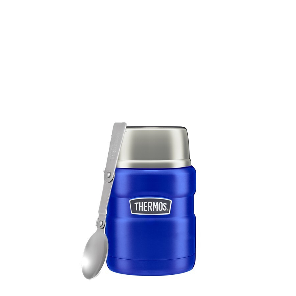 Термос для еды THERMOS KING SK-3000 0.47L, складная ложка, синий