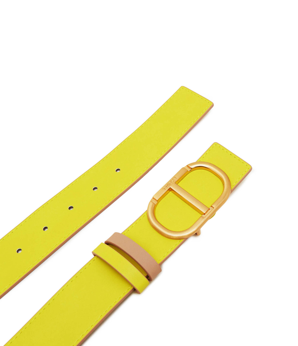 Двухсторонний кожаный ремень TWINSET - лимонный(241TA4121)