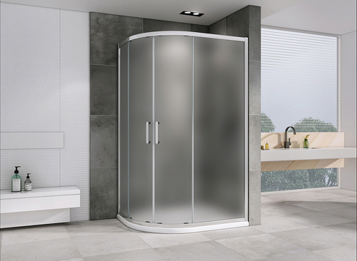 Душевой уголок Abber Schwarzer Diamant 110x80 AG01118M профиль Хром стекло матовое