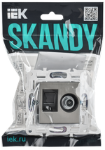 SKANDY Розетка двойная TV+RJ45 кат.6 SK-A15N металл никель IEK