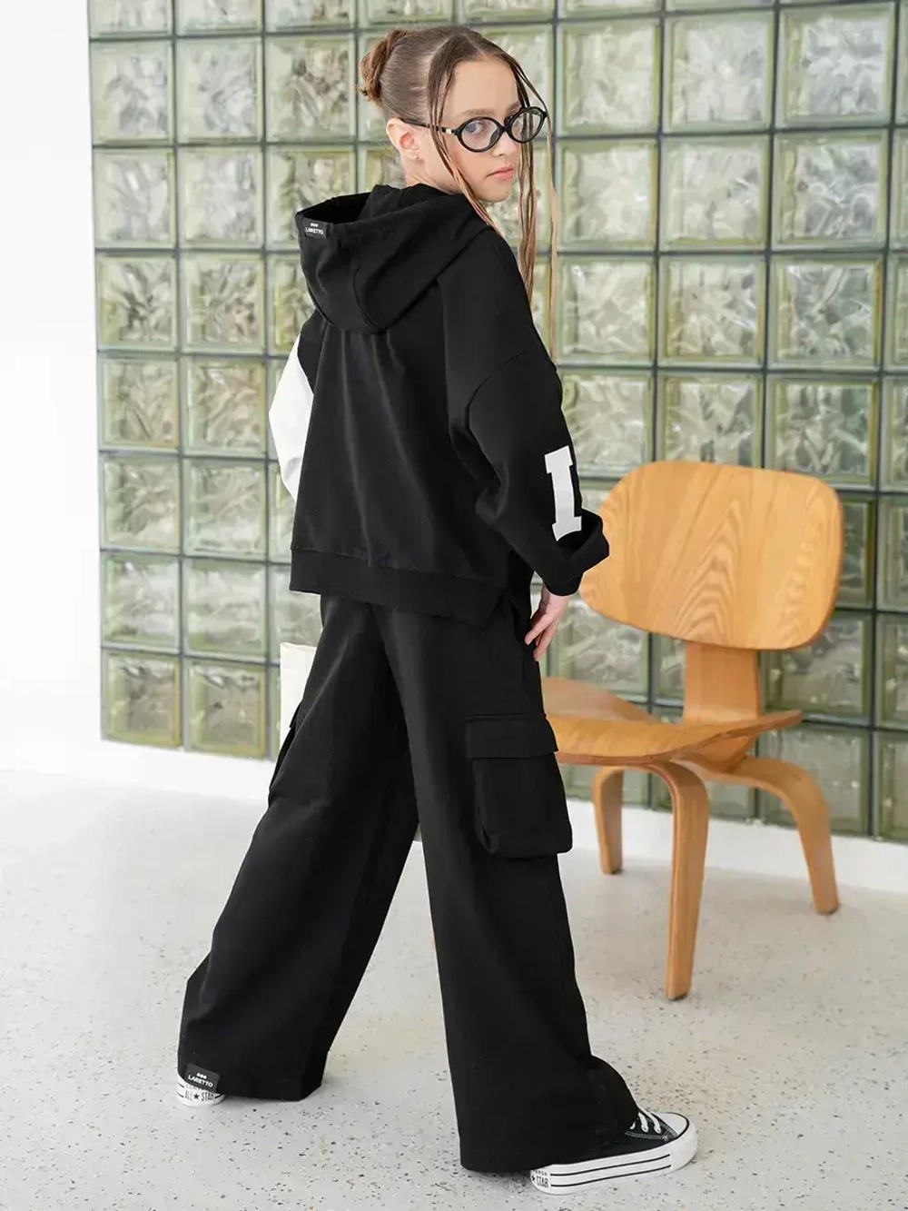 Спортивный костюм для девочки, худи и брюки